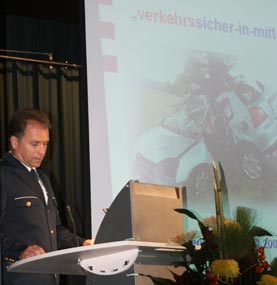 Polizeioberrat Manfred Kaletsch referierte als Projektleiter über verkehrssicher-in-mittelhessen und BOB