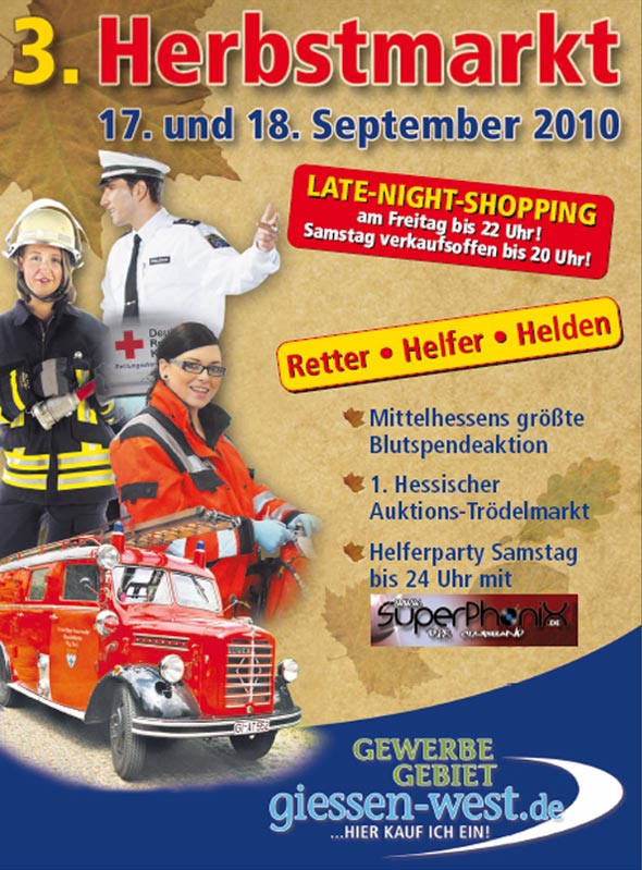 Hilfsorganisationen zeigen sich am 17./18. September im Gewerbegebiet West  - Motto lautet »Retter – Helfer – Helden« 