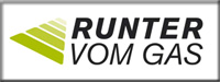 Logo der Verkehrssicherheitskampagne „Runter vom Gas“ des BMVI bzw. DVR 