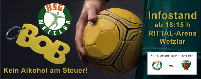 BOB-Infostand Heimspiel der HSG Wetzlar gegen die Füchse Berlin - Handball-Bundesliga