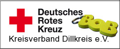 Logo DRK-Dillkreis mit einem BOB-Schlüsselanhänger