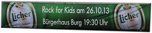 "Rock for kids" mit Licher-Banner