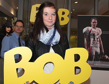 Auch die 18jährige Deutsche Meisterin im Straßenrennen, Madeleine Ortmüller, unterstützt gerne die Aktion BOB