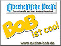Schriftzug "BOB ist cool" mit dem Logo der "Oberhessischen Presse"