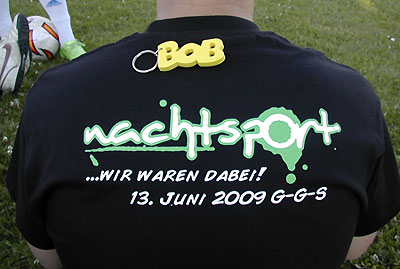 BOB auf dem Aktions-T-Shirt des Nachtsports in Marburg