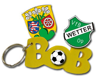Wappen Stadt und VfB Wetter mit dem BOB-Schrifzug mit Ball