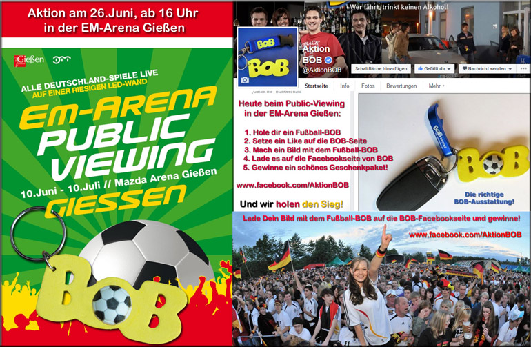 BOB-Aktion zum Achtelfinale am Sonntag 26. Juni beim Public-Viewing in der EM-Arena Gießen