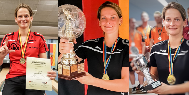 Sieger-Bilder von Yvonne Ruch bei den Deutschen Meisterschaftenbeim in Düsseldorf und beim Kegel-World Cup in Herne
