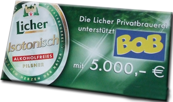 5000 Euro Spende der Licher Brauerei an die Aktion BOB