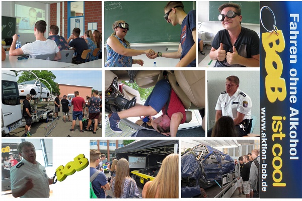 Collage BOB-Workshop der Aktion Junge Fahrer in der Wetterau